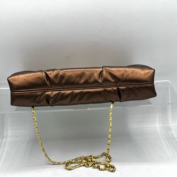 GUNNE SAX Clutch & Chain Bronze Gold Hardware Formal Prom Wedding - Picture 5 of 11